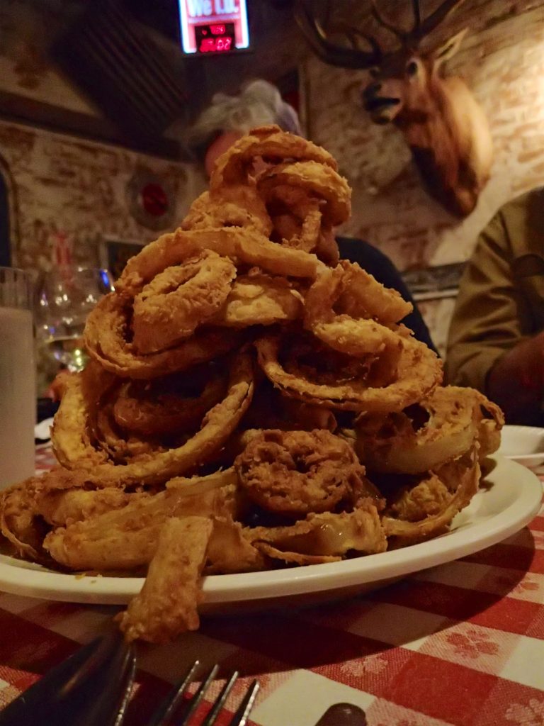 Tower Of Onion Rings at the Clear Springs Cafe 